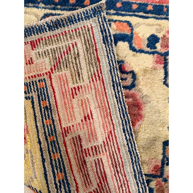 Navy Blue Mid-20th Century Chinese Art Deco Rug 2'0" X 2'2" For Sale - Image 8 of 8