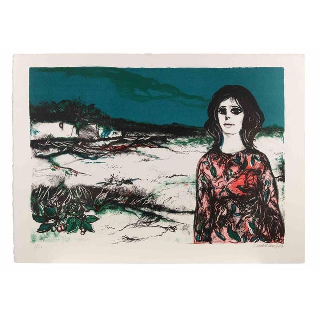 Lithograph realized by Carlo Marcantonio in 19980s. Hand signed and numbered in pencil. Edition of 1/50. Very good...