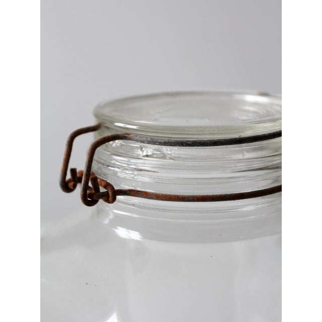 Glass Vintage Italian Ermetico Glass Jars Pair For Sale - Image 7 of 9