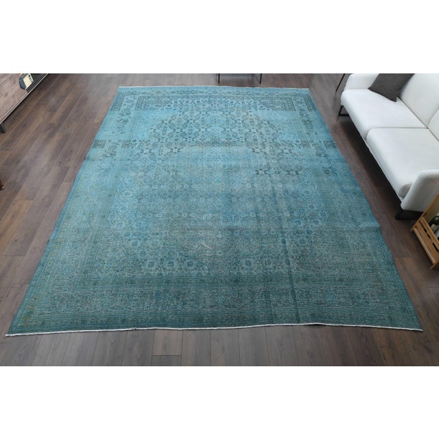 1970s Vintage Persian Handmade Wool Cotton Area Rug For Sale - Image 9 of 11
