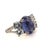 2020s Dinner Ring of Cabochon Tanzanite and Sparkling Genuine Zircons Size 6.75 For Sale - Image 5 of 9