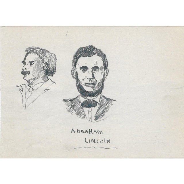 1943 William E. Wood painting of the Rona. Signed and titled lower margin. There's a a drawing of Abraham Lincoln on the...