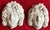 Pair antique English Regency carved white statuary marble masks or wall plaques - classical youths with grapevine hair....