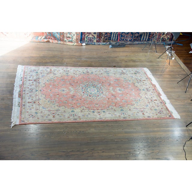 Textile Vintage Silk Persian Tabriz Rug For Sale - Image 7 of 15