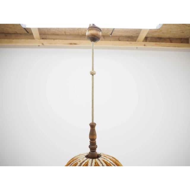 Orange Mid-Century Czechoslovakian Fabric Pendant, 1960s For Sale - Image 8 of 14