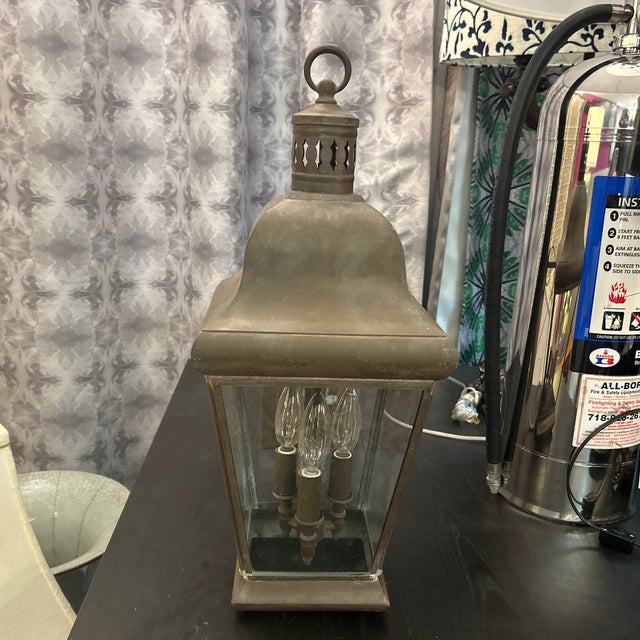 Antique Rustic Metal Lantern Light For Sale - Image 12 of 12
