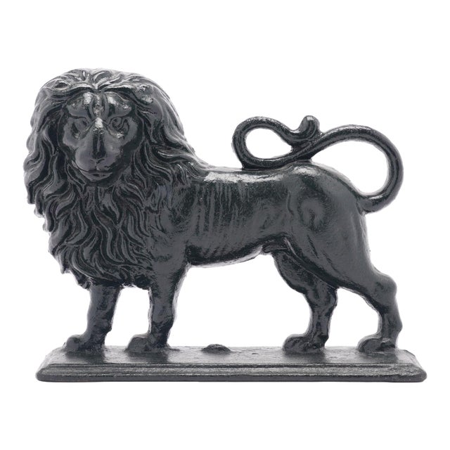 English Victorian Cast Lion Doorstop, C. 1850-1900 For Sale