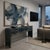 53" Distressed Dark Ink-Blue Drawers Narrow Console Credenza Table For Sale - Image 4 of 14