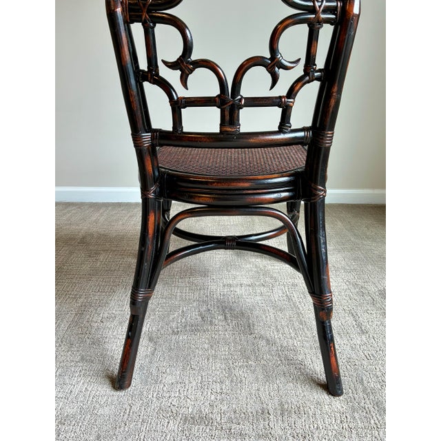 Ornamental & Decorative Materials Vintage Hollywood Regency Faux Bamboo Chippendale Side Chair For Sale - Image 7 of 12