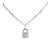 .925 Sterling Silver 1/4 Cttw Diamond Lock 16" Pendant Necklace with Paperclip Chain (H-I Color, SI2-I1 Clarity) For Sale
