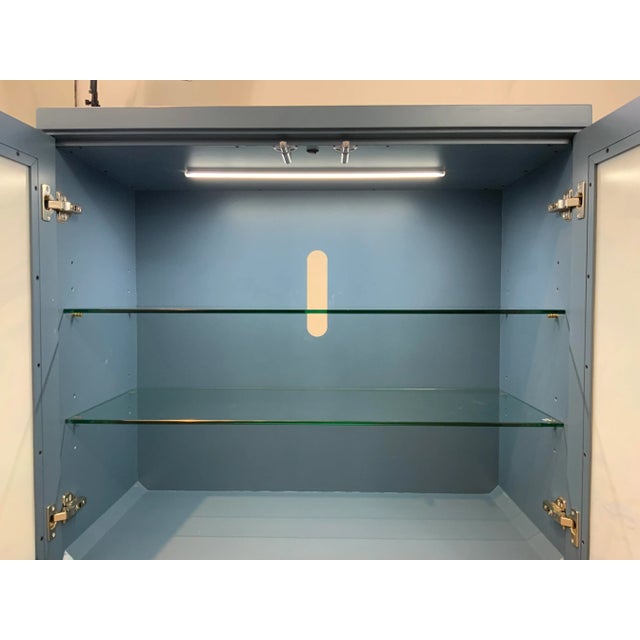 2020s Abstract Modern Reverse Painted Light Up Cabinet For Sale - Image 5 of 7