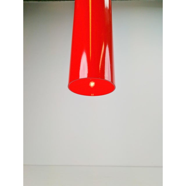 Red Minimalist Pipeline Pendant Lamps by Ole Pless Jørgensen for Nordic Solar, 1970s, Set of 2 For Sale - Image 8 of 12