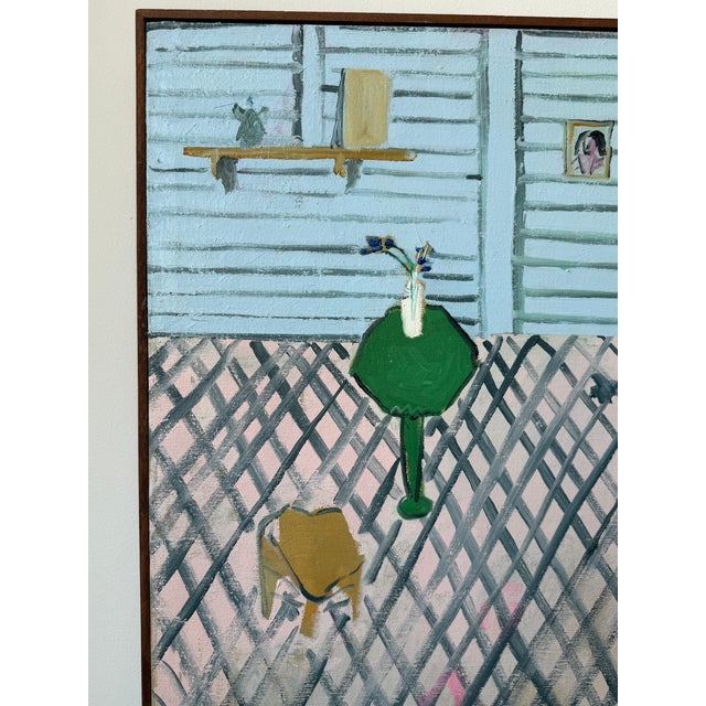 Mid 20th Century Original Oil Painting of Backyard Scene by Alan Peters For Sale In New York - Image 6 of 7