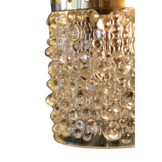 Metal Hanging Window Lamp with Structured Glass, 1960s For Sale - Image 7 of 12