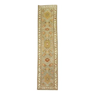 Antique Zabihi Collection Kurd Bidjar Long Gray Runner - 3'6" x 15'10" For Sale