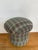 Upholstered Mushroom Pouf Stool in Plaid For Sale In Raleigh - Image 6 of 10