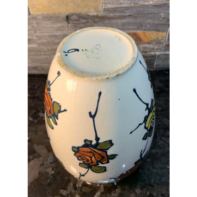 Antique Royal Dux White Porcelain Roses Design Vase For Sale - Image 9 of 13