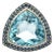Bohemian Topaz & Sapphire Trillion Cut Cocktail Ring Size 8 For Sale