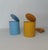 Blue and Yellow Tin Can Table Lamps from Vrieland Design, 1980s, Set of 2 For Sale - Image 4 of 4