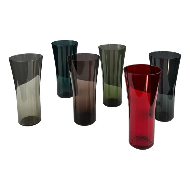 Multi-Colored Drinking Glasses, 1960s, Set of 6 For Sale