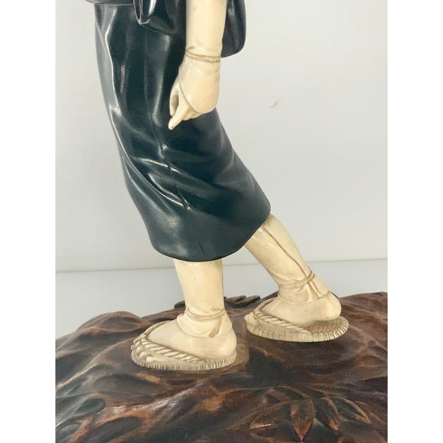 Brown Antique Japanese Bronze Sculpture Figurine, Meiji Era (1868-1912) For Sale - Image 8 of 13