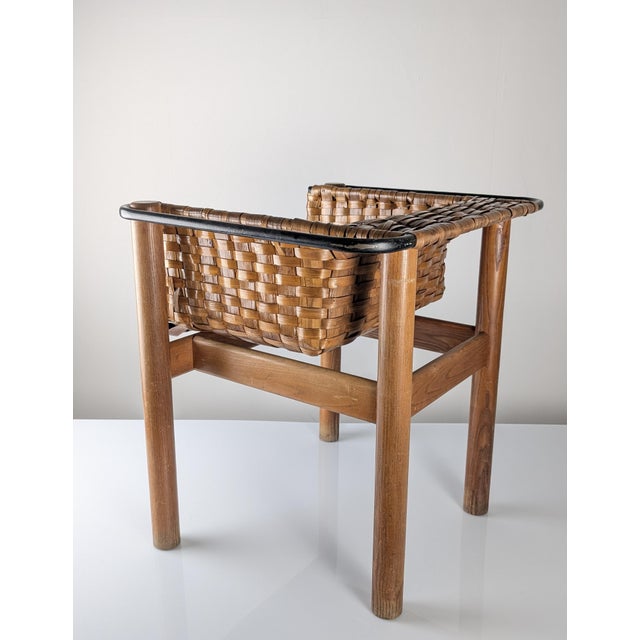 Handcrafted Braided Chestnut Chair, 1980s For Sale - Image 13 of 17