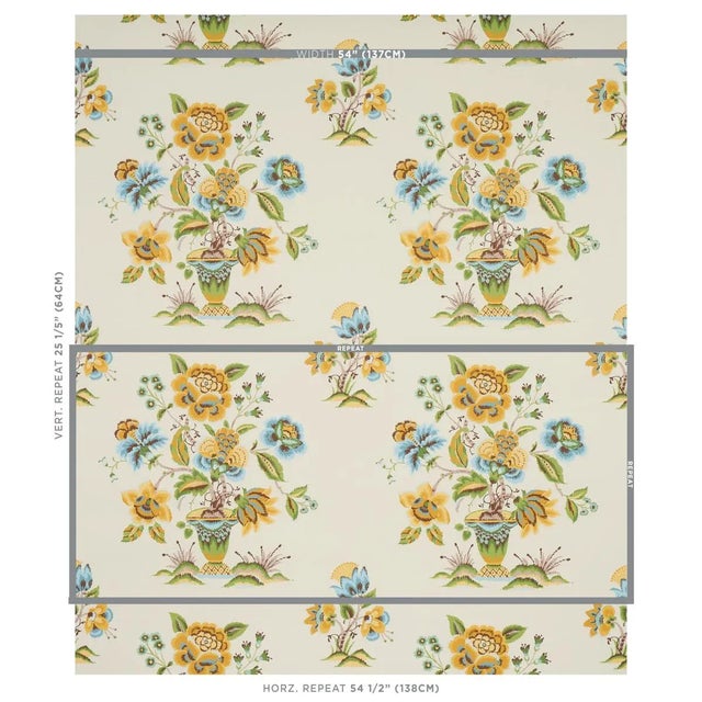 Whimsical and charmingly naive, Ashford features an exuberant plant flowering from a painted cachepot. Based on an...