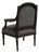 19th Century France Louis XVI Black Wood Armchair For Sale