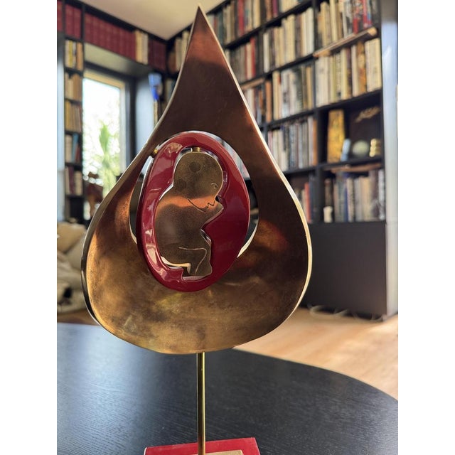 Abstract Bronze Sculpture by Laurent Rioux, in Flawless conditions. Designed from 2000 This piece has an attribution mark,...