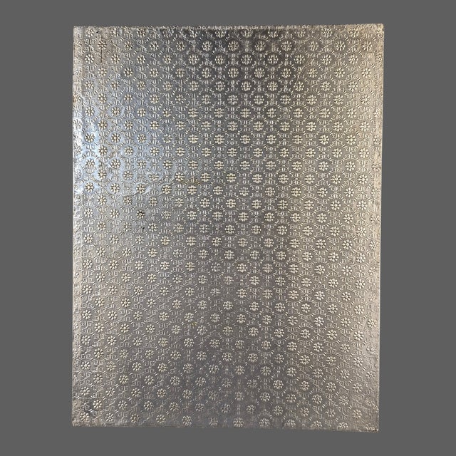 Vintage Large 25'' X 18'' Anglo-Indian Bohemian Embossed Engraved Metal Tray For Sale - Image 13 of 18