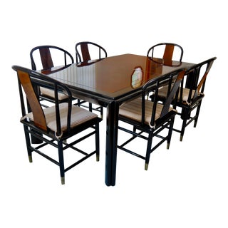 1987 Art-Deco Style Dining Table & Chairs For Sale