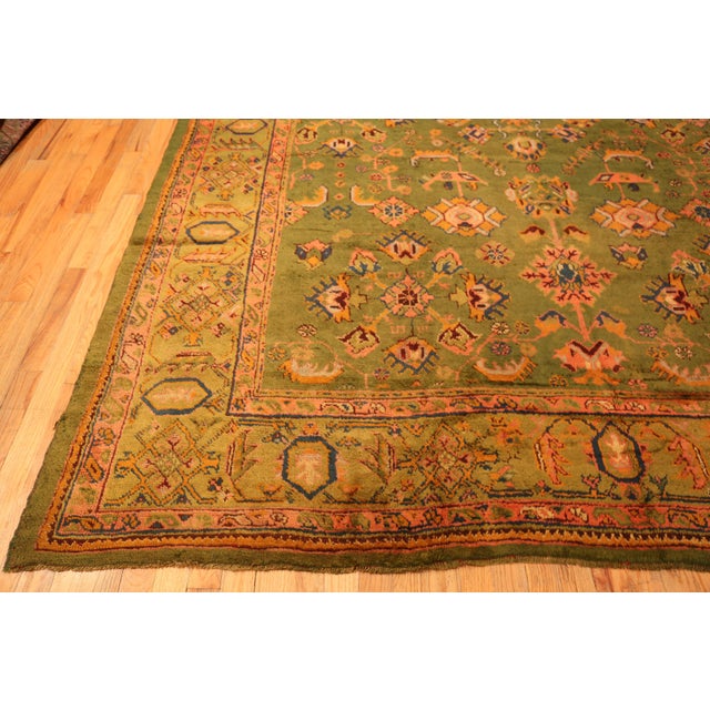 Green Nazmiyal Collection Antique Turkish Oushak Rug For Sale - Image 8 of 9