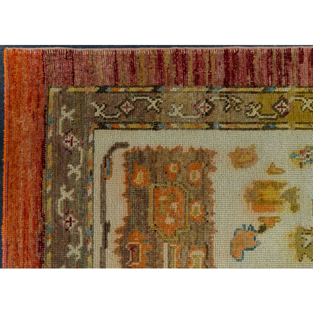 Early 21st Century Turkish Oushak Old Wool Rug 9'10" x 14' #20121 For Sale - Image 5 of 8