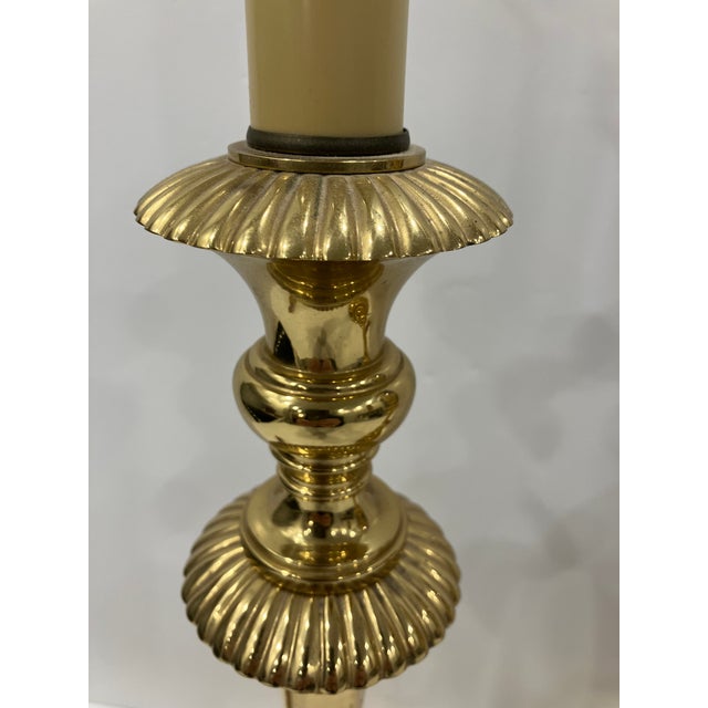 Pair of 1990s Gold Plated Candlestick Lamps For Sale - Image 11 of 11