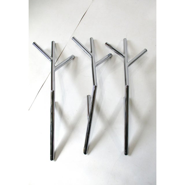 Post Modern Chrome Tree Styled Coat Hat Rack For Sale - Image 11 of 13