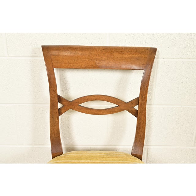 Kindel Furniture Style Regency Carved Walnut Side Chairs or Dining Chairs, Pair For Sale In South Bend - Image 6 of 13