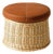 Hotte Rattan and Leather Pouf by Philippe Starck for Cassina For Sale