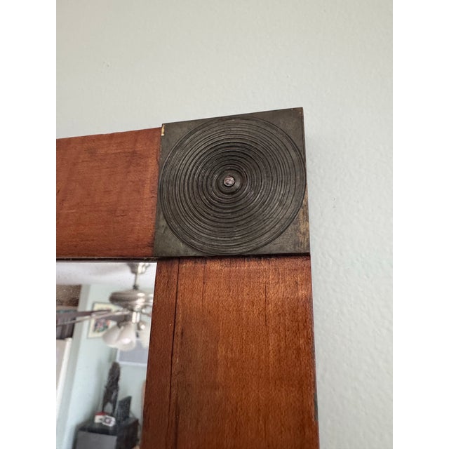 Early 20th Century Antique Biedermeier Bronze and Tiger Maple Frame Mirror For Sale - Image 5 of 12