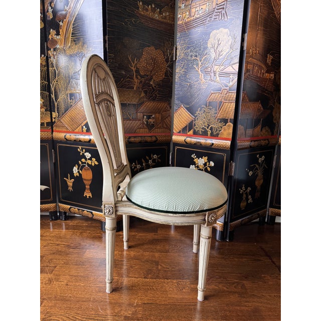 Early 20th Century Vintage Louis XVI Montgolfier Painted Chair For Sale - Image 5 of 8