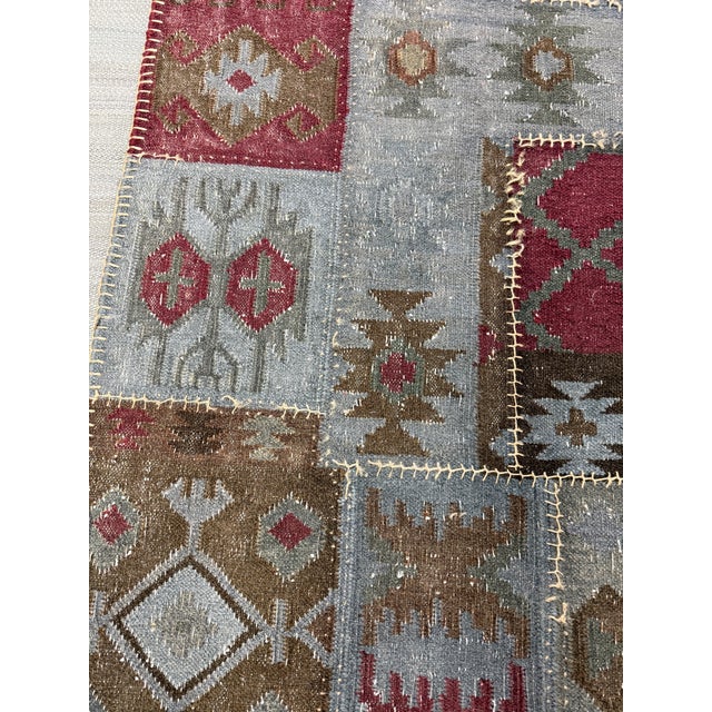 4ft × 5ft 11in Patchwork Stonewashed Kilim Rug For Sale - Image 12 of 12