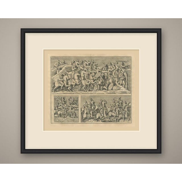This is an original antique copper engraving, uncolored, a double page folding plate from montfaucon's antiquity...