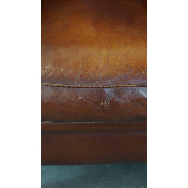 Cognac-Colored Sheep Leather Chair For Sale - Image 11 of 14