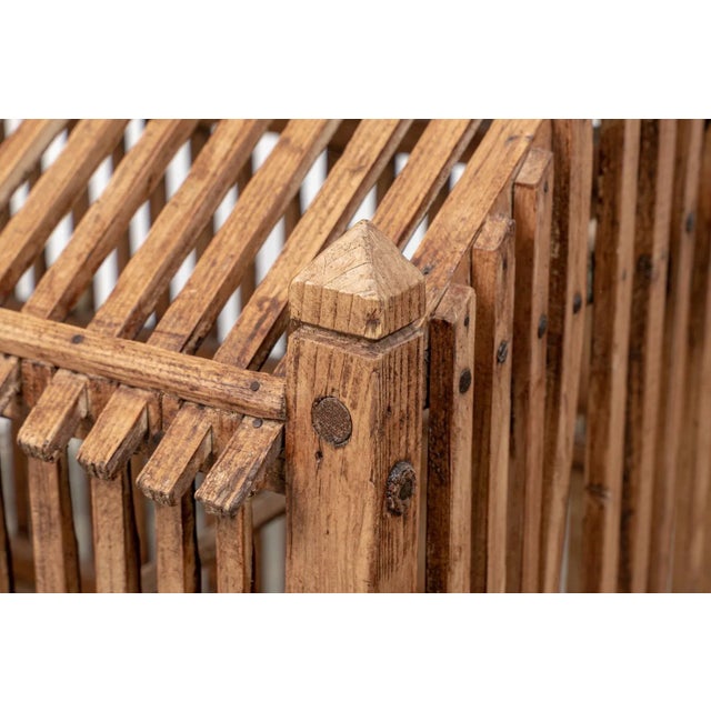 Antique Chinese Hand Carved Wooden Birdcage For Sale - Image 9 of 11