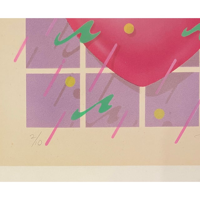1982 heart serigraph, pencil signed, dated and numbered 2 out of 10. The signature is illegible. Combined shipping...