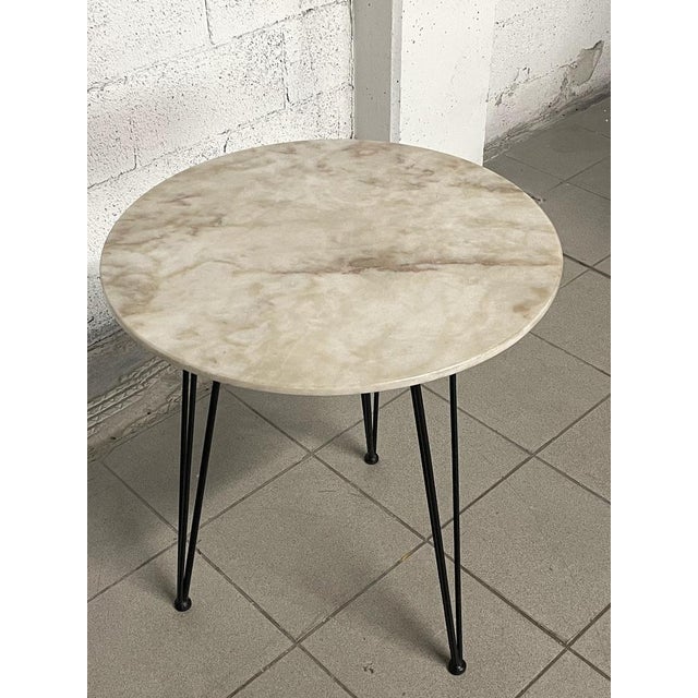 Service Table with White Marble Top, 1950s For Sale - Image 9 of 15