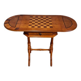 Louis Philippe Marquetry Chessboard Game Table, 1890s For Sale