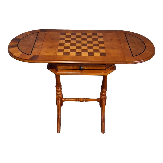 Louis Philippe Marquetry Chessboard Game Table, 1890s For Sale
