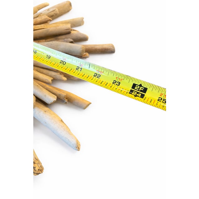 Coastal Handcrafted Front Door Wreath Driftwood & Seashell Sunburst Mirror – Coastal Organic Wall Decor – 23 For Sale - Image 3 of 6