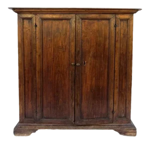 Italian Walnut Two Door Cupboard with Bracket Feet.