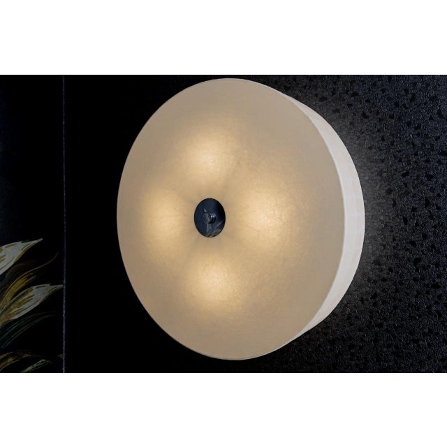 Large Mid-Century Modern Round White Cocoon Flush Mount from Goldkant Leuchten, 1960s For Sale - Image 7 of 18